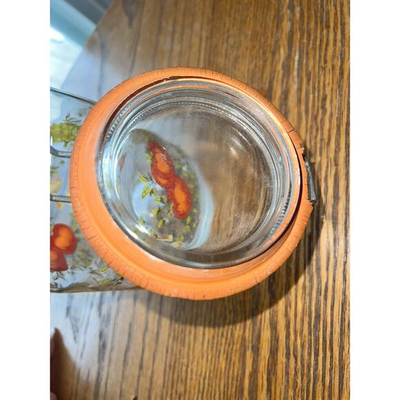 VINTAGE ARC 1 L Mushroom Vegetable Glass Jar Canister Bail Lid Made in FRANCE - Picture 6 of 6